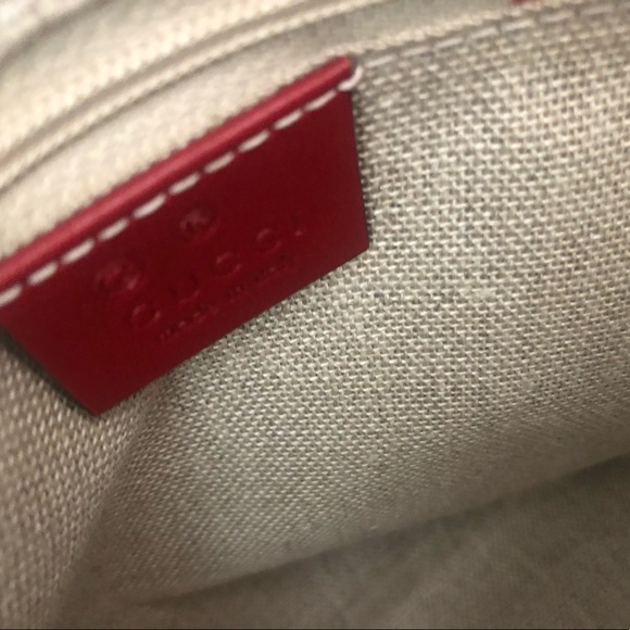 GUCCI Microguccissima Large Red Leather Satchel - Picture 6 of 12